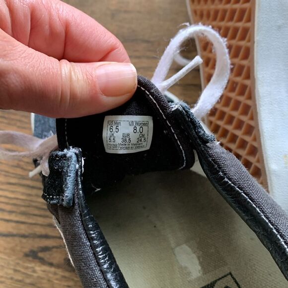 Vans black suede lace up sneakers with white stripe skater style sneakers - Picture 9 of 9